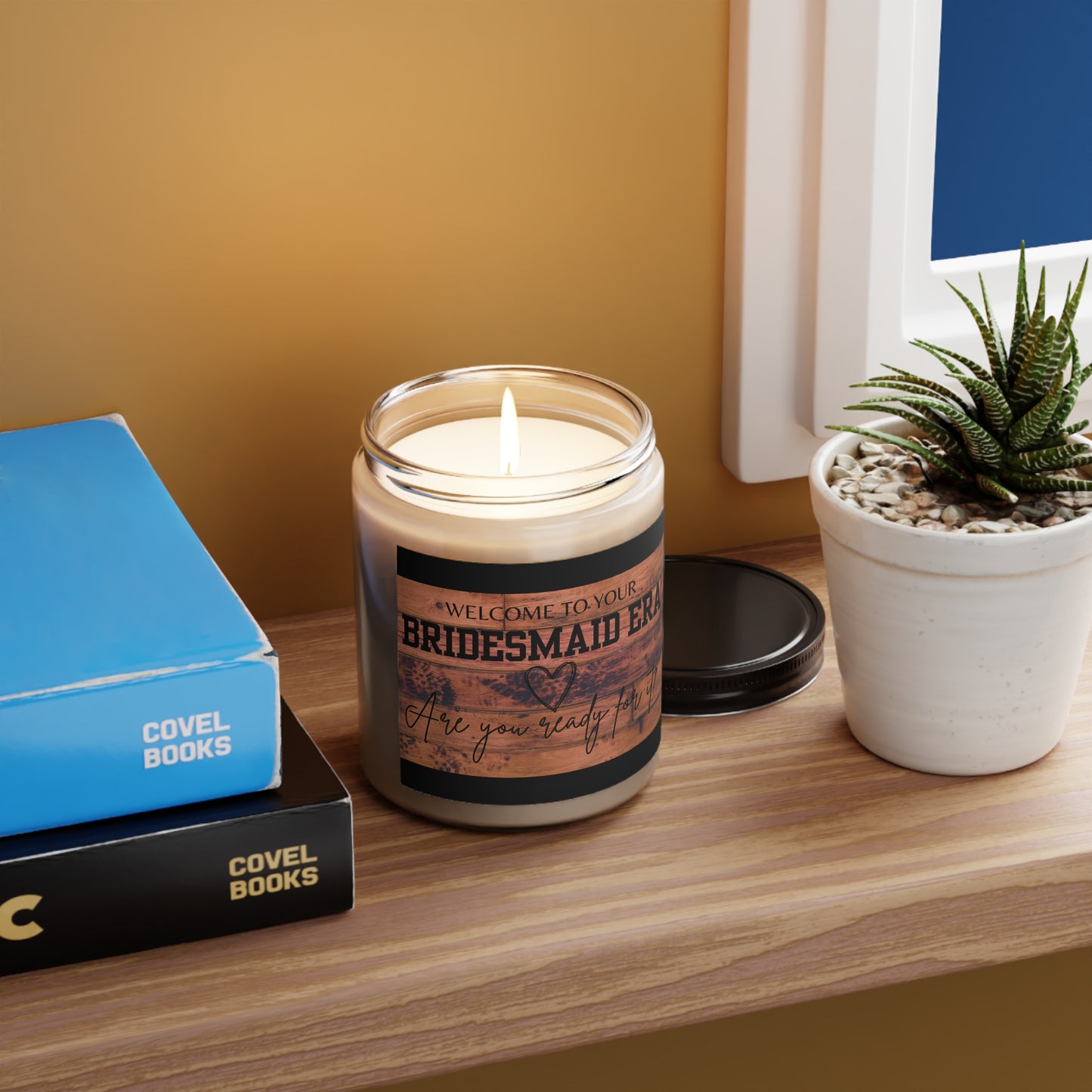 Welcome to your bridesmaid era Scented Candle with barnwood decor, 9oz