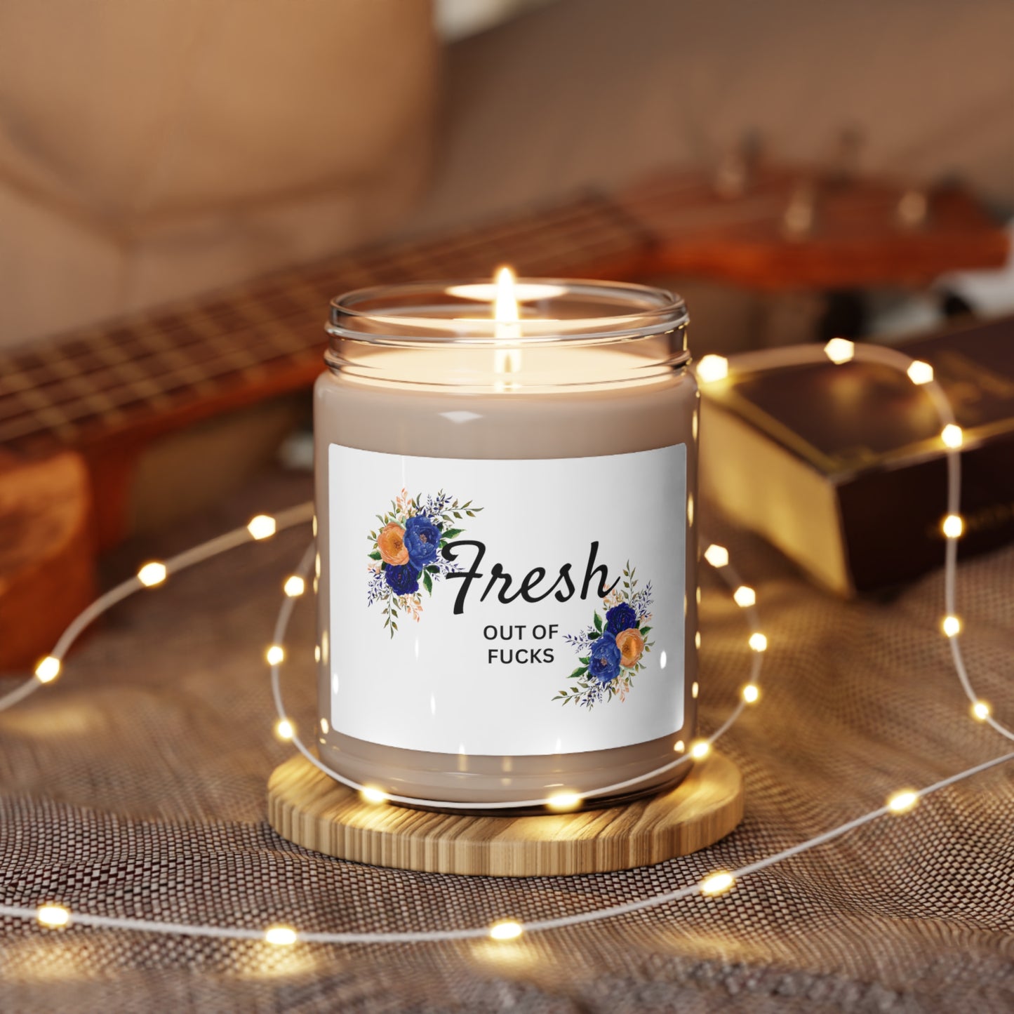 Fresh out of F*cks fresh cotton scented soy candle, 9oz