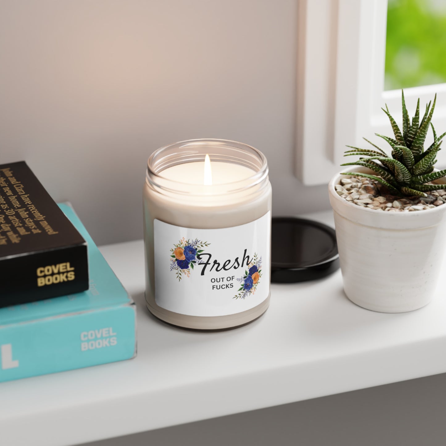 Fresh out of F*cks fresh cotton scented soy candle, 9oz