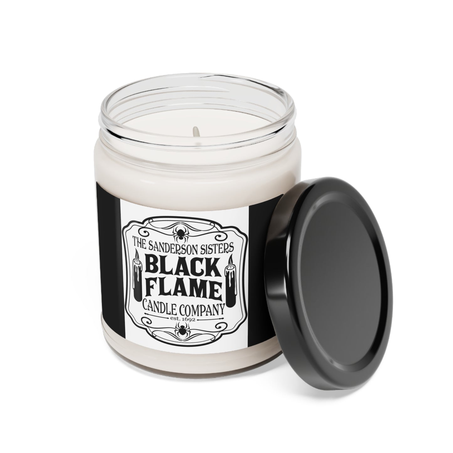 Black Flame Scented Soy Candle, 9oz