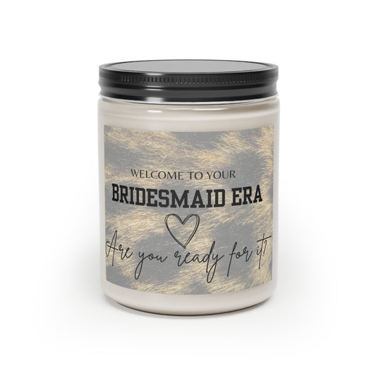 Welcome to your bridesmaid era Scented Candle with cheetah print decor, 9oz