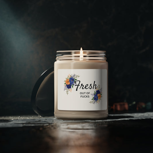 Fresh out of F*cks fresh cotton scented soy candle, 9oz