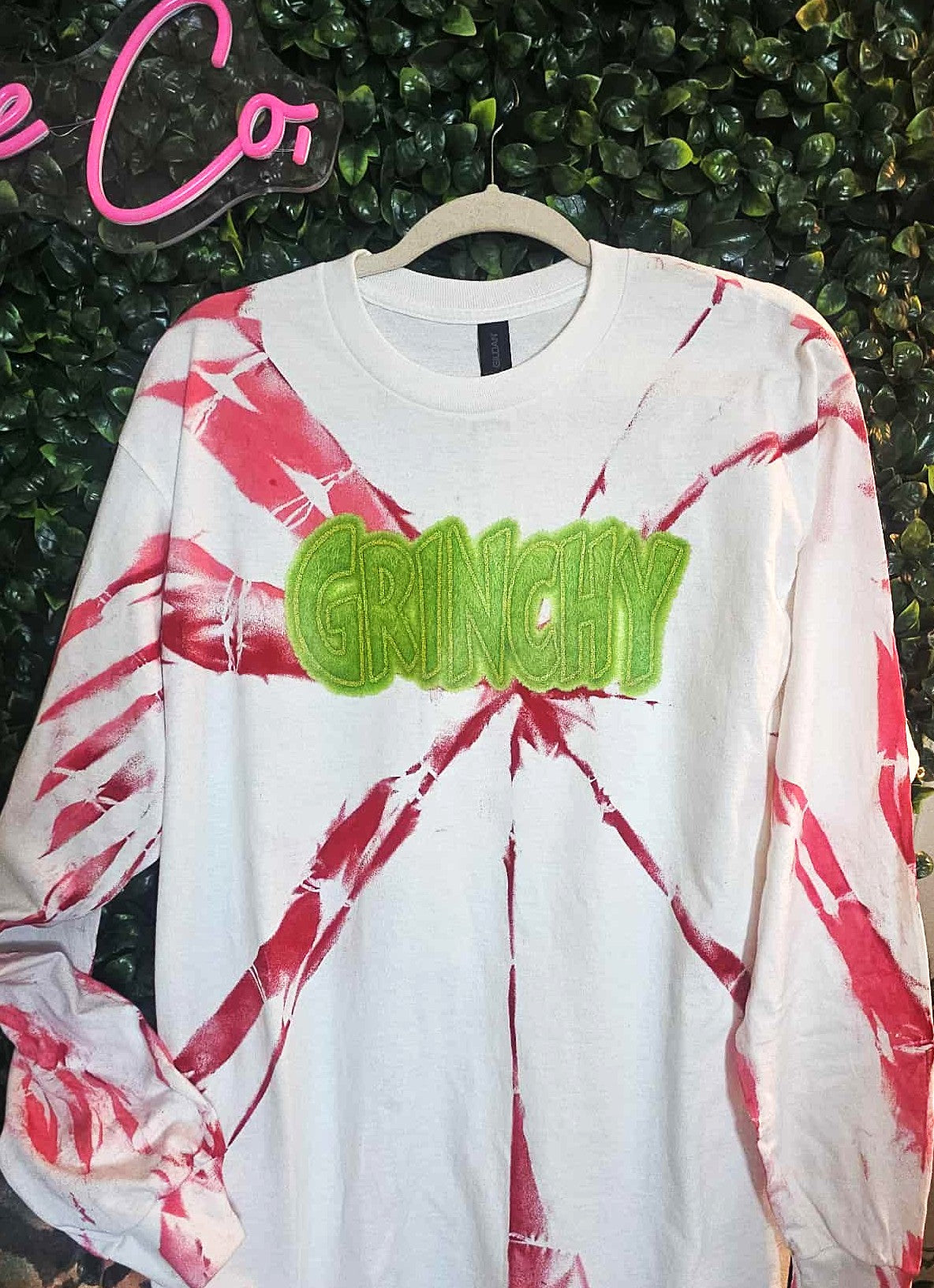 Hand dyed red gr!nchy long sleeve