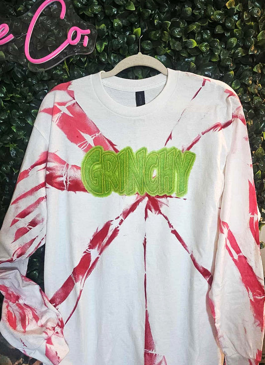 Hand dyed red gr!nchy long sleeve