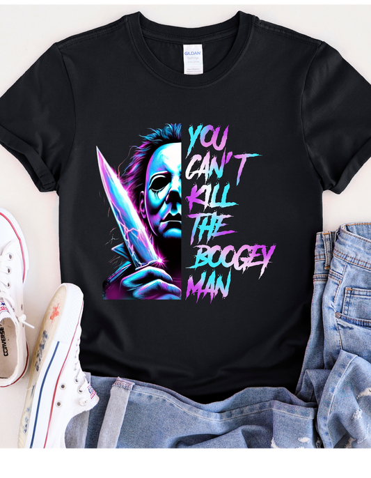 You Can't Kill the Boogeyman Neon Horror T-Shirt