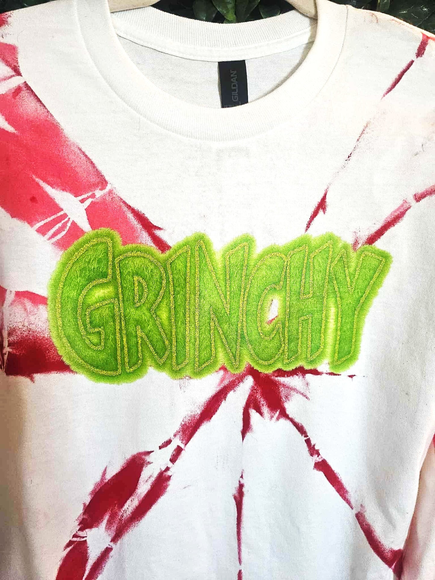 Hand dyed red gr!nchy long sleeve