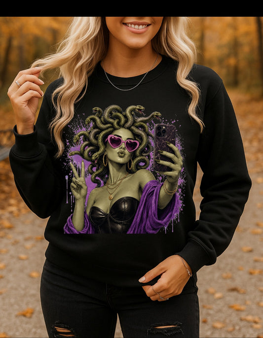 Medusa Selfie - Purple Edition Crewneck Sweatshirt