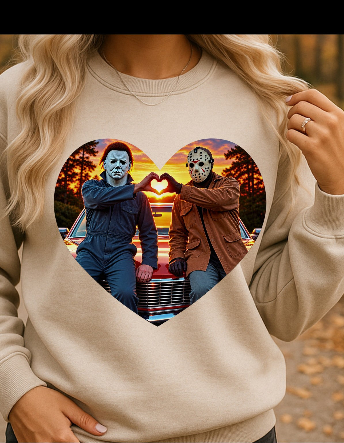 Horror Besties Heart Crewneck Sweatshirt